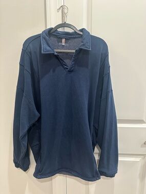 UNAVAILABLE FP Movement by Free People Navy Pullover Collared Sweatshirt